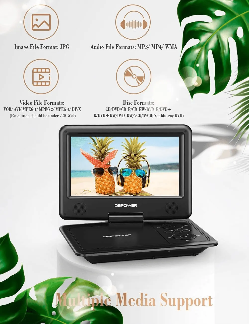 11.5" Portable DVD Player Support CD/DVD/SD Card/USB