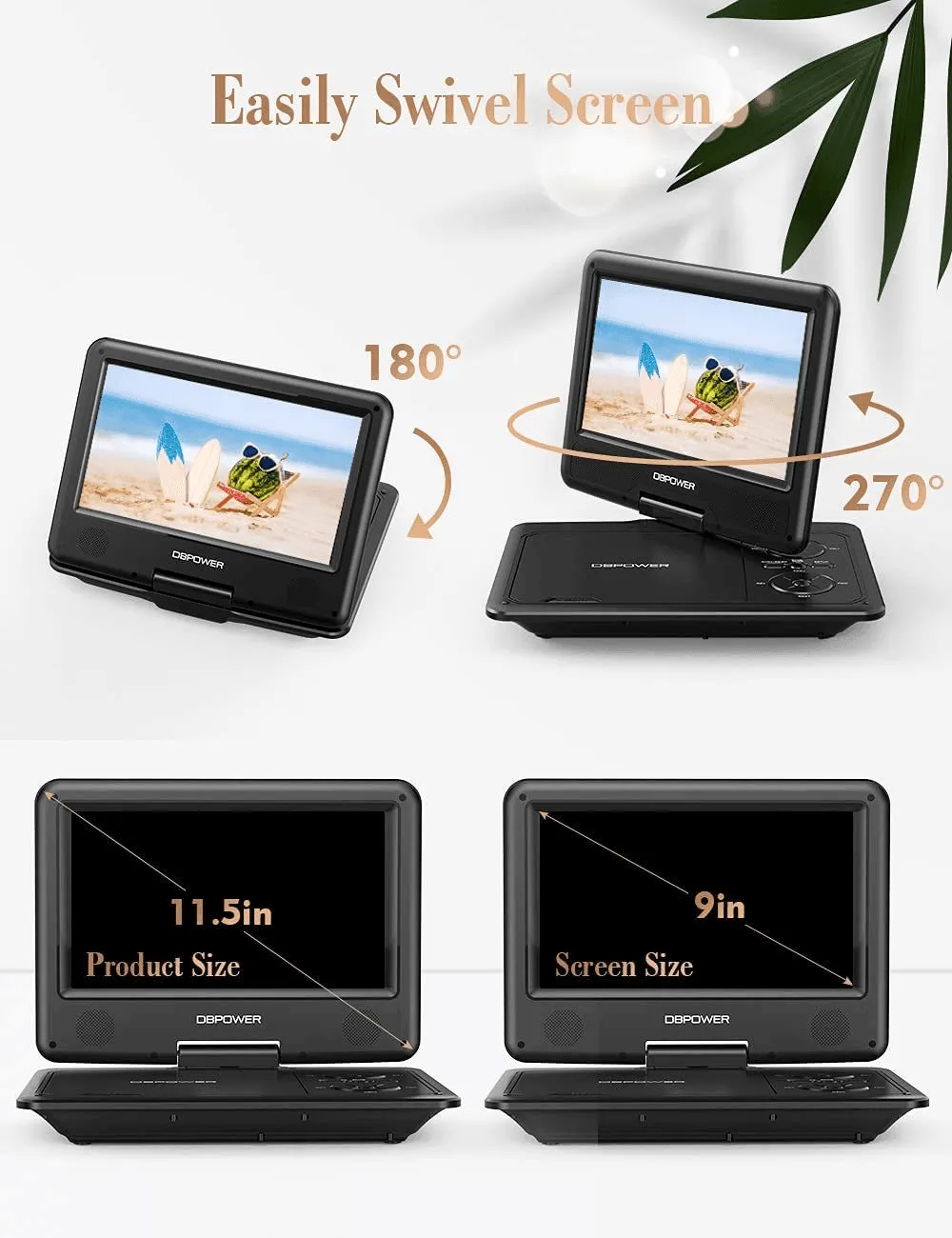 11.5" Portable DVD Player Support CD/DVD/SD Card/USB