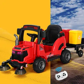 12V Red Kids Electric Ride On Sweeper Truck w/ Remote - Rigo