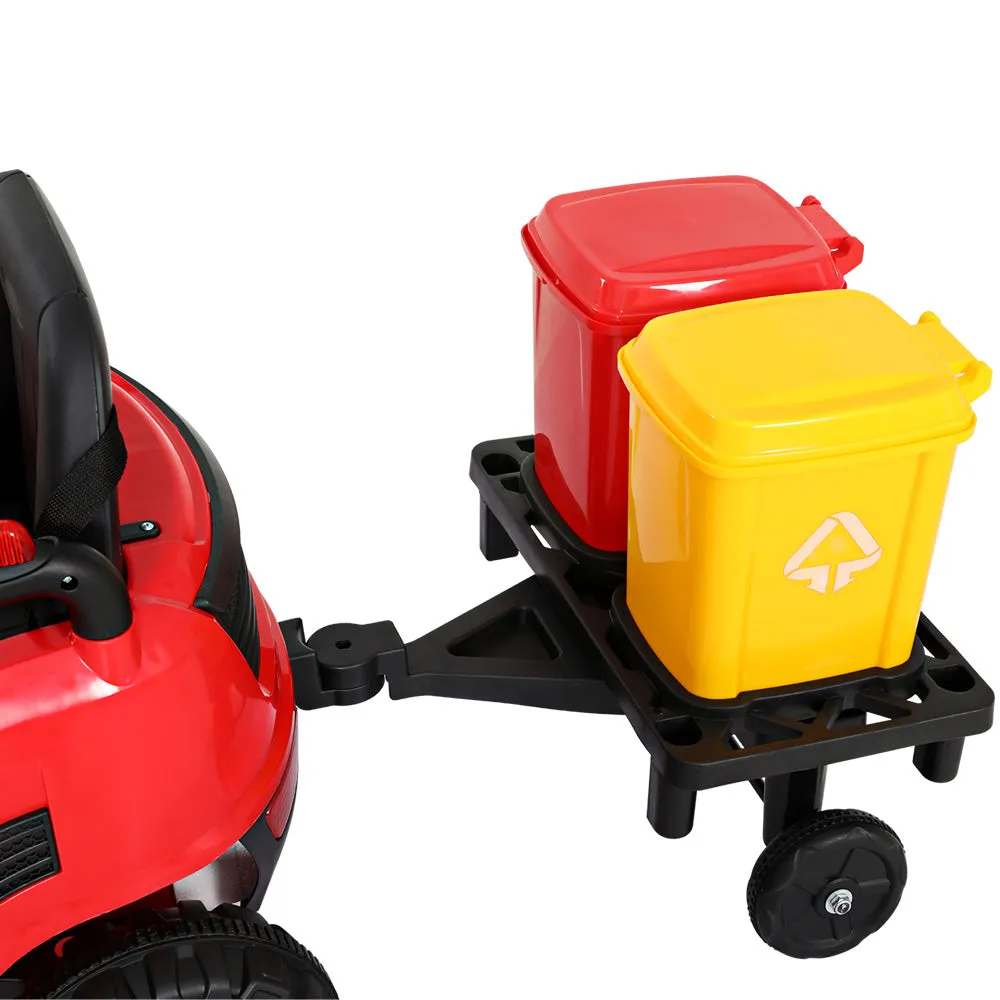 12V Red Kids Electric Ride On Sweeper Truck w/ Remote - Rigo