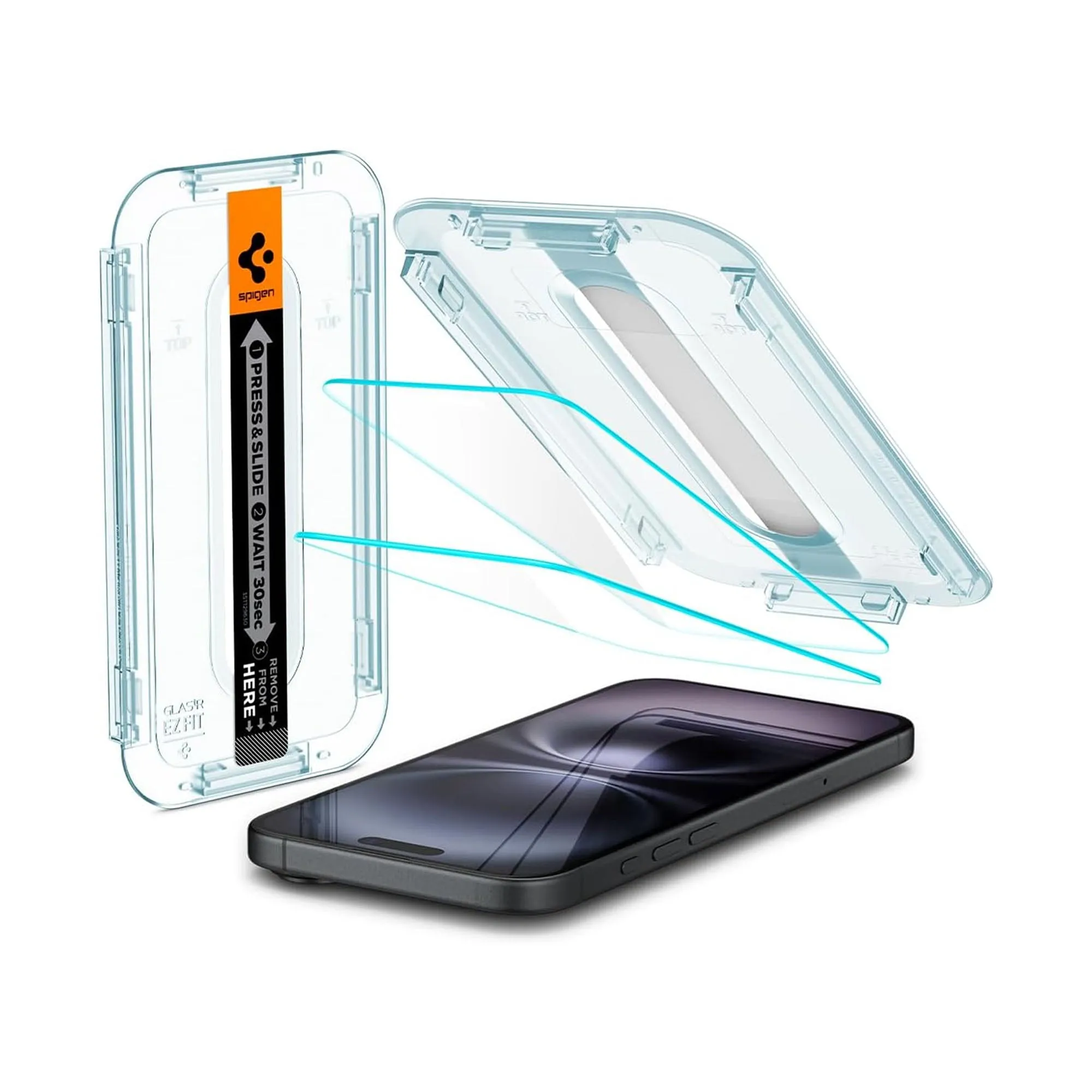 [2 PACK] Spigen Glas.tR EZ Fit Tempered Glass Screen Protector for iPhone 16 & 15 Series - Clear