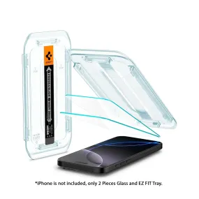 [2 PACK] Spigen Glas.tR EZ Fit Tempered Glass Screen Protector for iPhone 16 & 15 Series - Clear