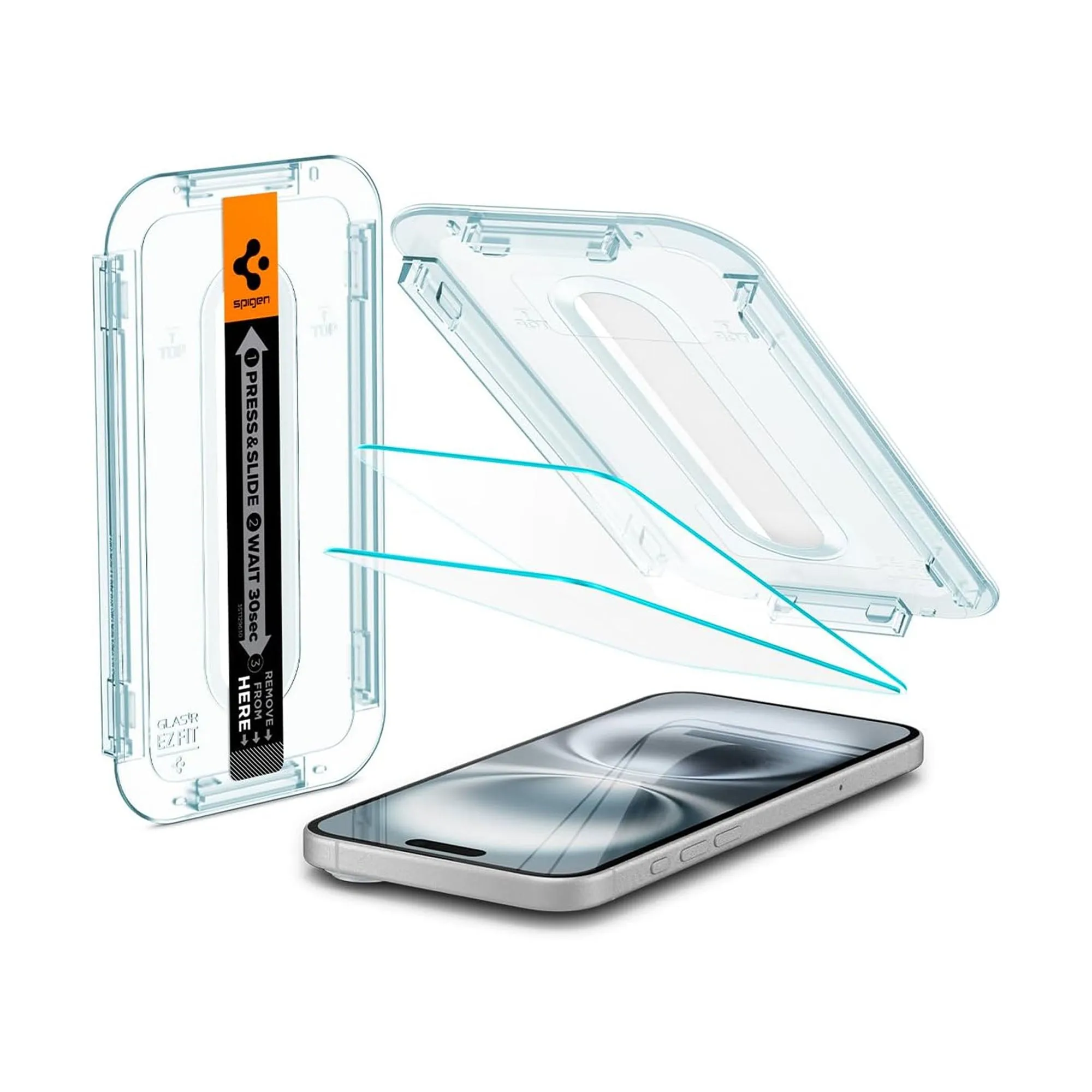 [2 PACK] Spigen Glas.tR EZ Fit Tempered Glass Screen Protector for iPhone 16 & 15 Series - Clear