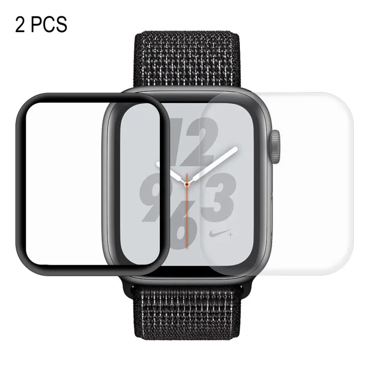 2 PCS ENKAY Hat-Prince 3D Full Screen PET   3D Full Screen Electroplating PET Curved Heat Bending HD Screen Protector for Apple Watch Series 4 44mm