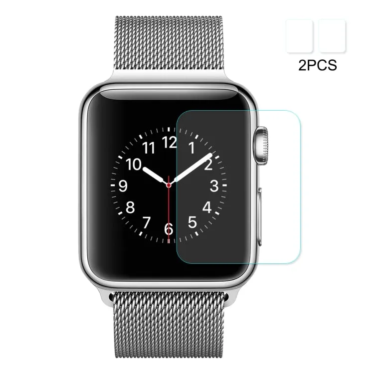 2 PCS ENKAY Hat-Prince for Apple Watch 38 mm 0.2mm 9H Surface Hardness 2.15D Explosion-proof Tempered Glass Screen Film