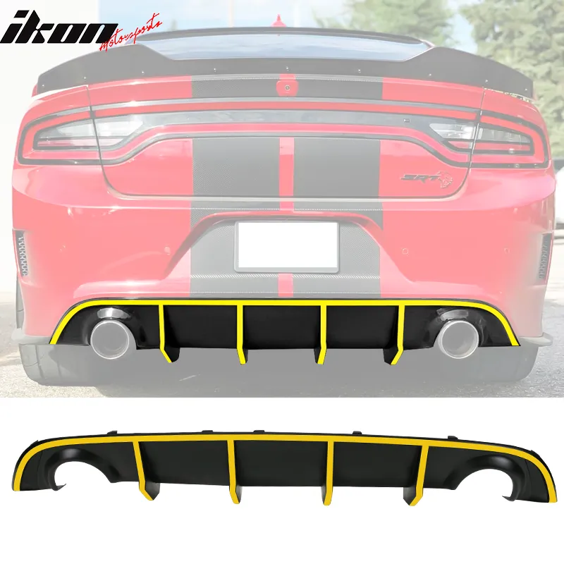 2015-2023 Dodge Charger Quad Exhaust Rear Diffuser w/ Reflective Tape