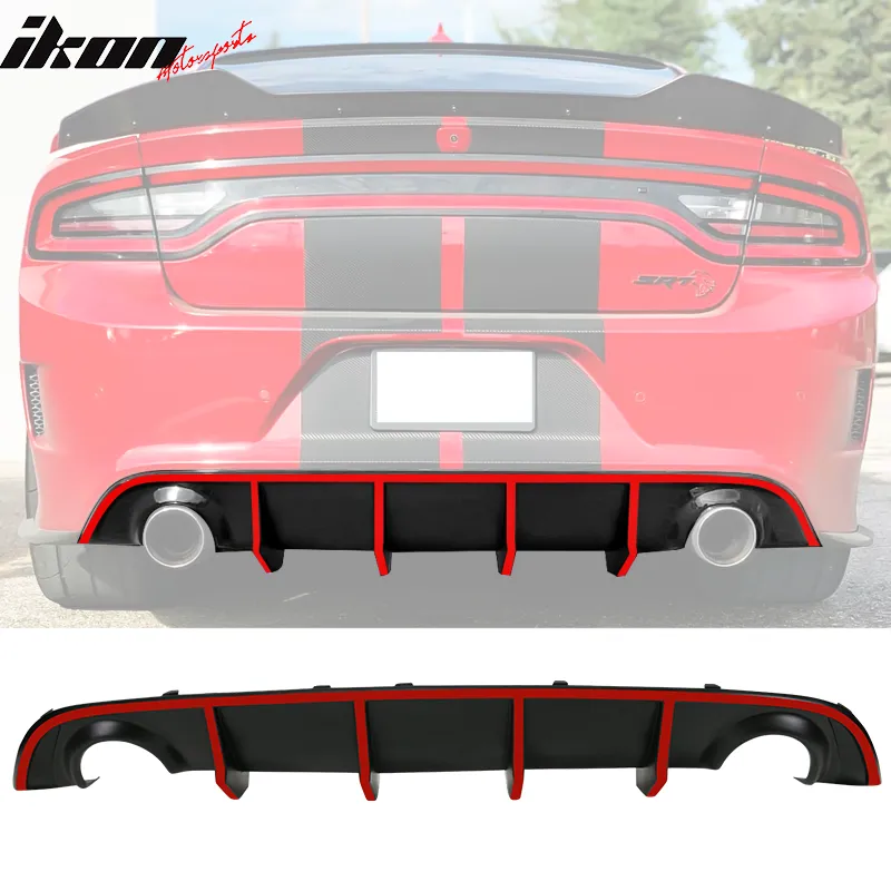 2015-2023 Dodge Charger Quad Exhaust Rear Diffuser w/ Reflective Tape