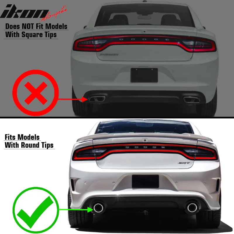 2015-2023 Dodge Charger Quad Exhaust Rear Diffuser w/ Reflective Tape