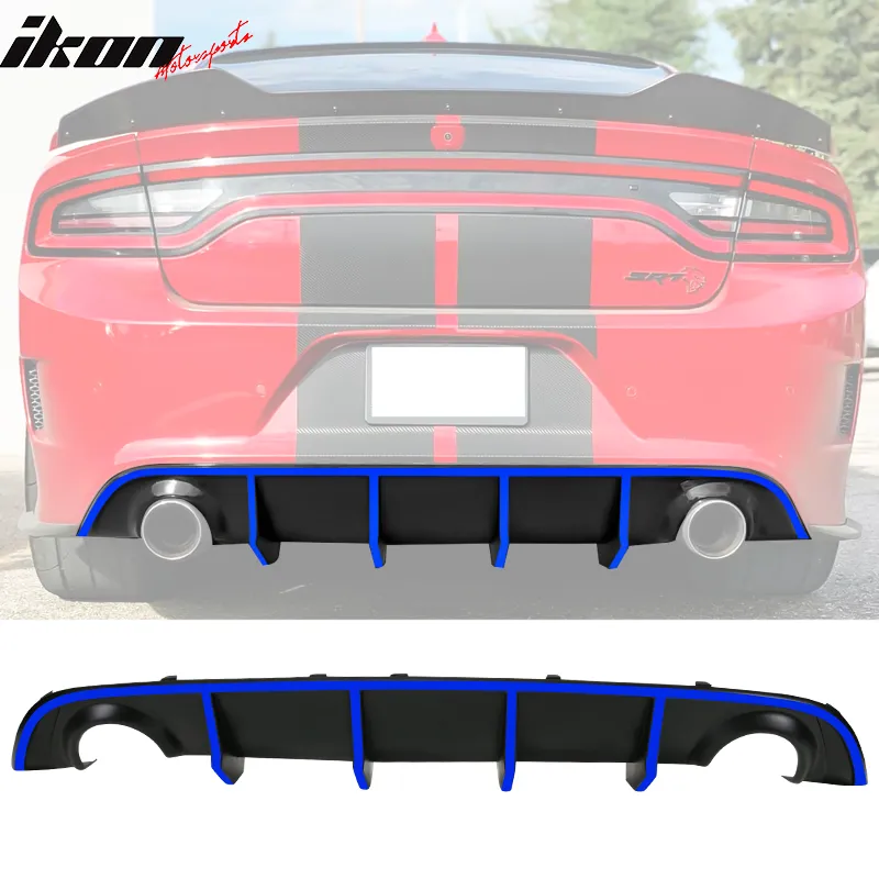 2015-2023 Dodge Charger Quad Exhaust Rear Diffuser w/ Reflective Tape