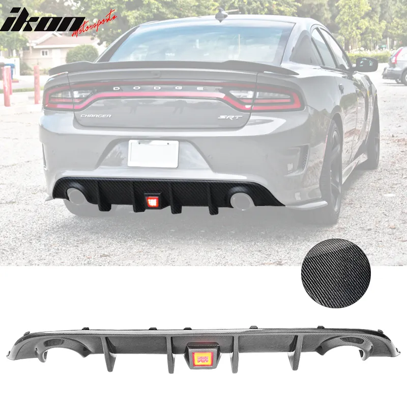 2015-2023 Dodge Charger SRT Rear Diffuser w/ LED Light CF Print