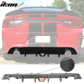 2015-2023 Dodge Charger SRT Rear Diffuser w/ LED Light CF Print