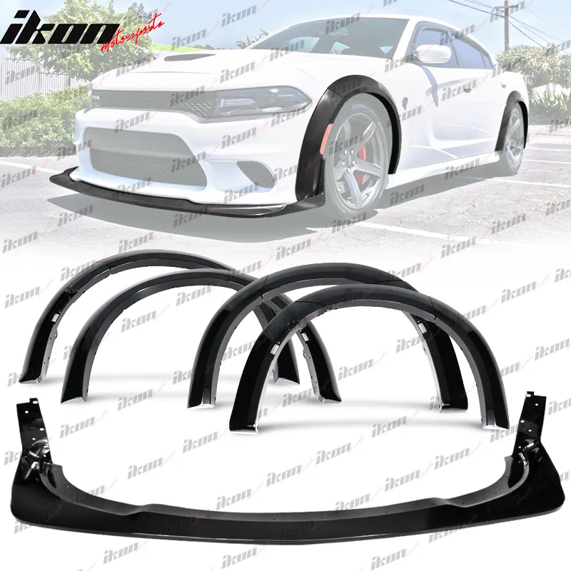 2015-2023 Dodge Charger Widebody Style Fender Flares Front Lip ABS