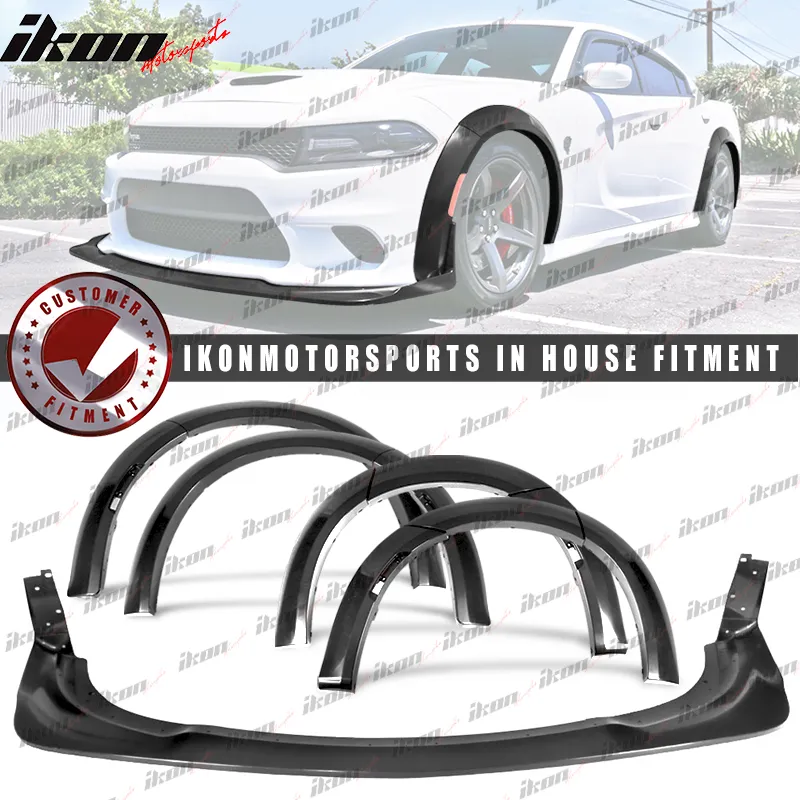 2015-2023 Dodge Charger Widebody Style Fender Flares Front Lip ABS