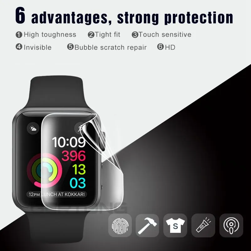 2PCS 9D Full Curved Soft Tempered Glass For Apple Watch