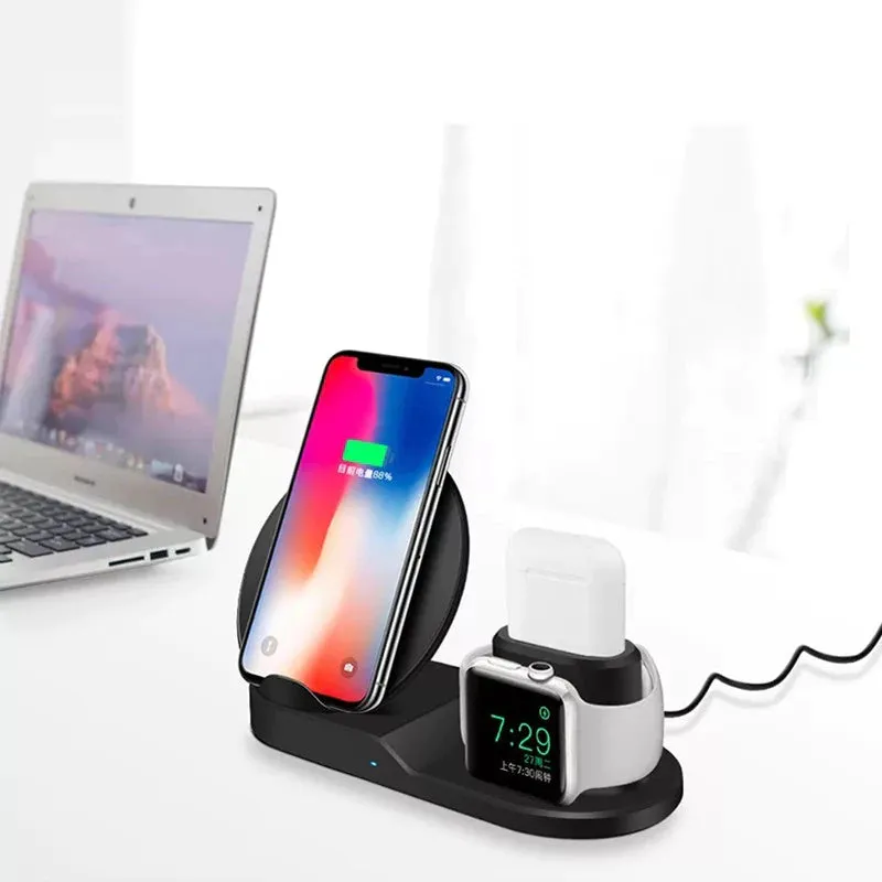 3 in 1 Wireless Charger 10W Fast Wireless Charging Pad