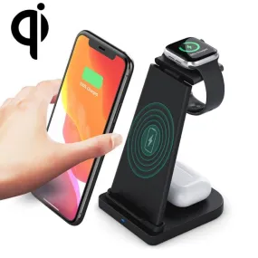 3-in-1 Wireless Charging Stand for iPhone, Apple Watch, and AirPods - Foldable Multi-Function Charger