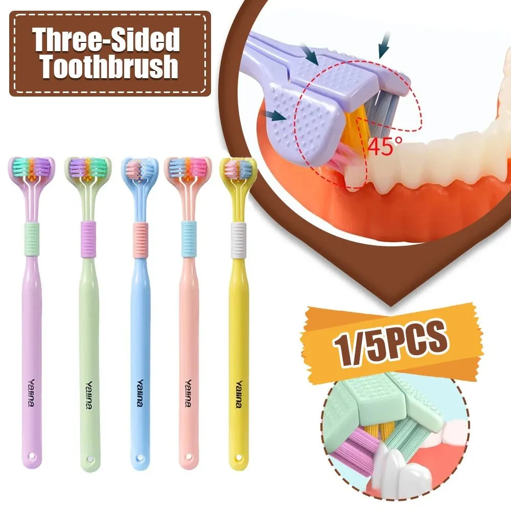 3D Stereo Three-Sided Soft Hair Toothbrushfor