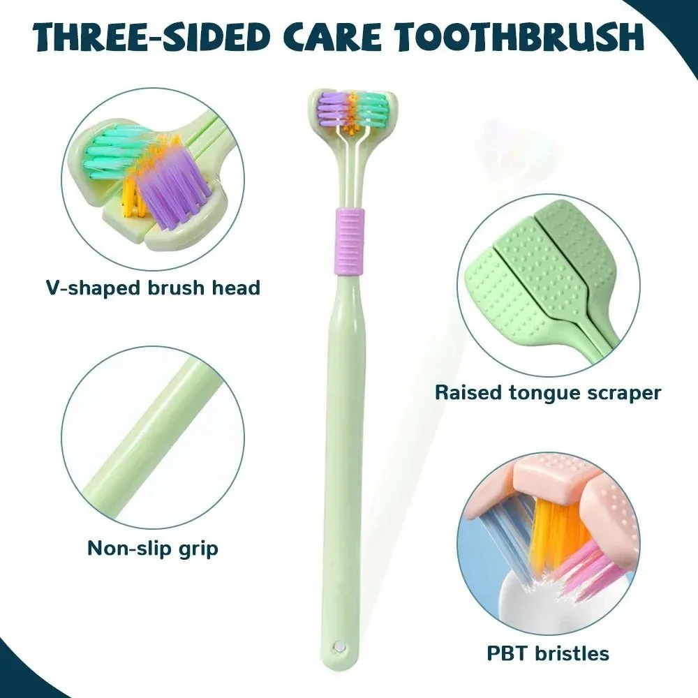 3D Stereo Three-Sided Soft Hair Toothbrushfor