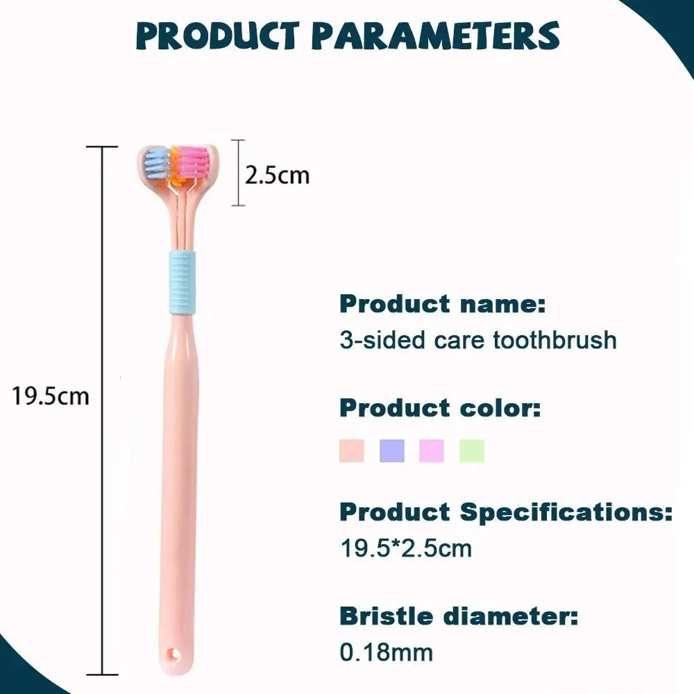 3D Stereo Three-Sided Soft Hair Toothbrushfor