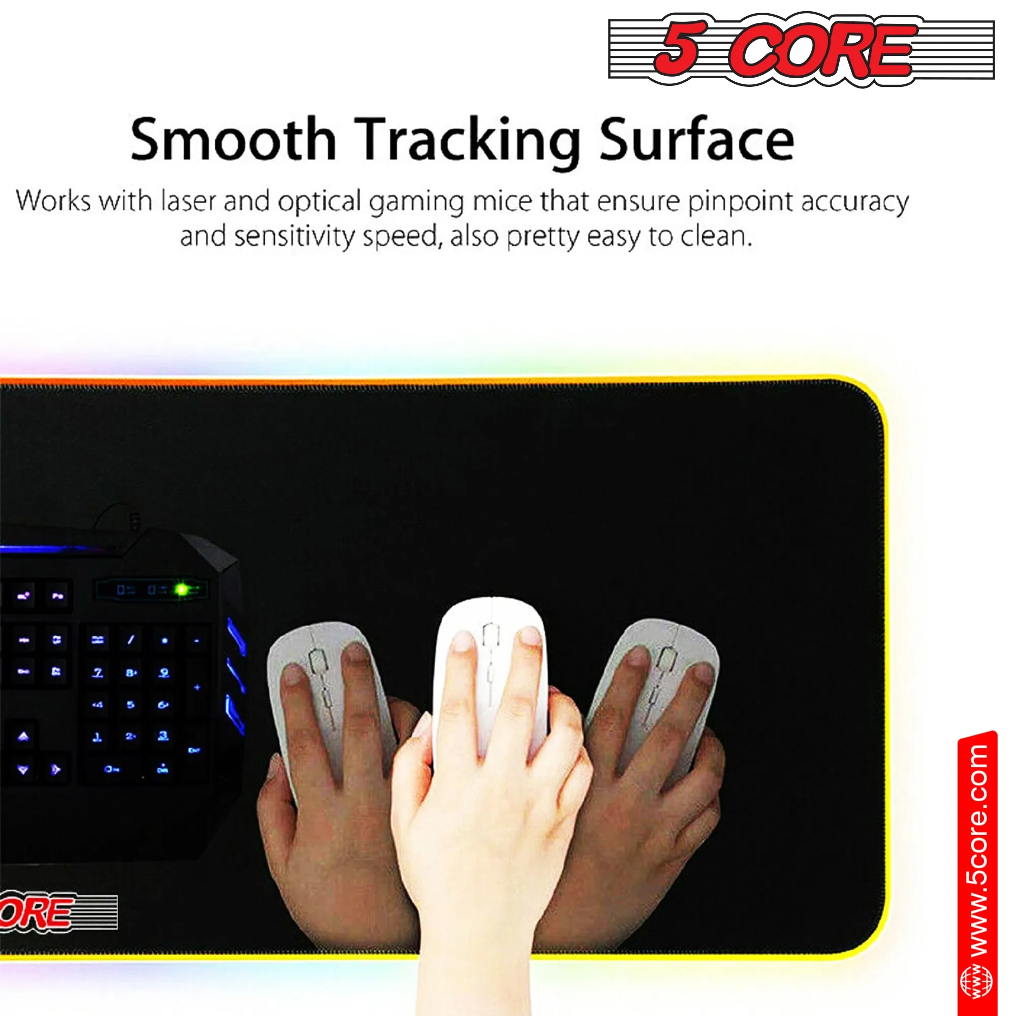 5Core RGB Soft Padded Gaming Mouse Pad