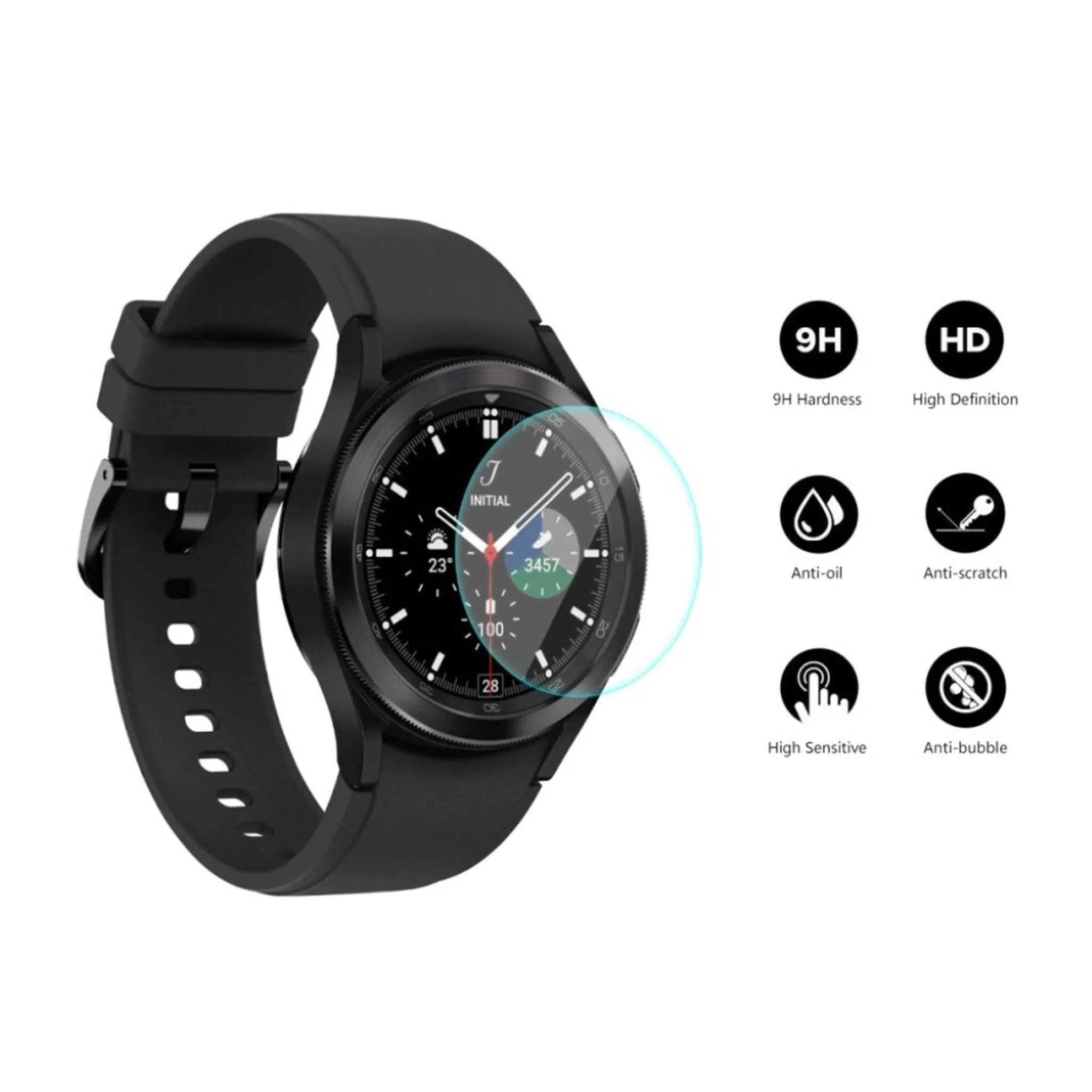 5Pcs ENKAY Samsung Galaxy Watch 4 Classic (46mm) tempered glass screen protector