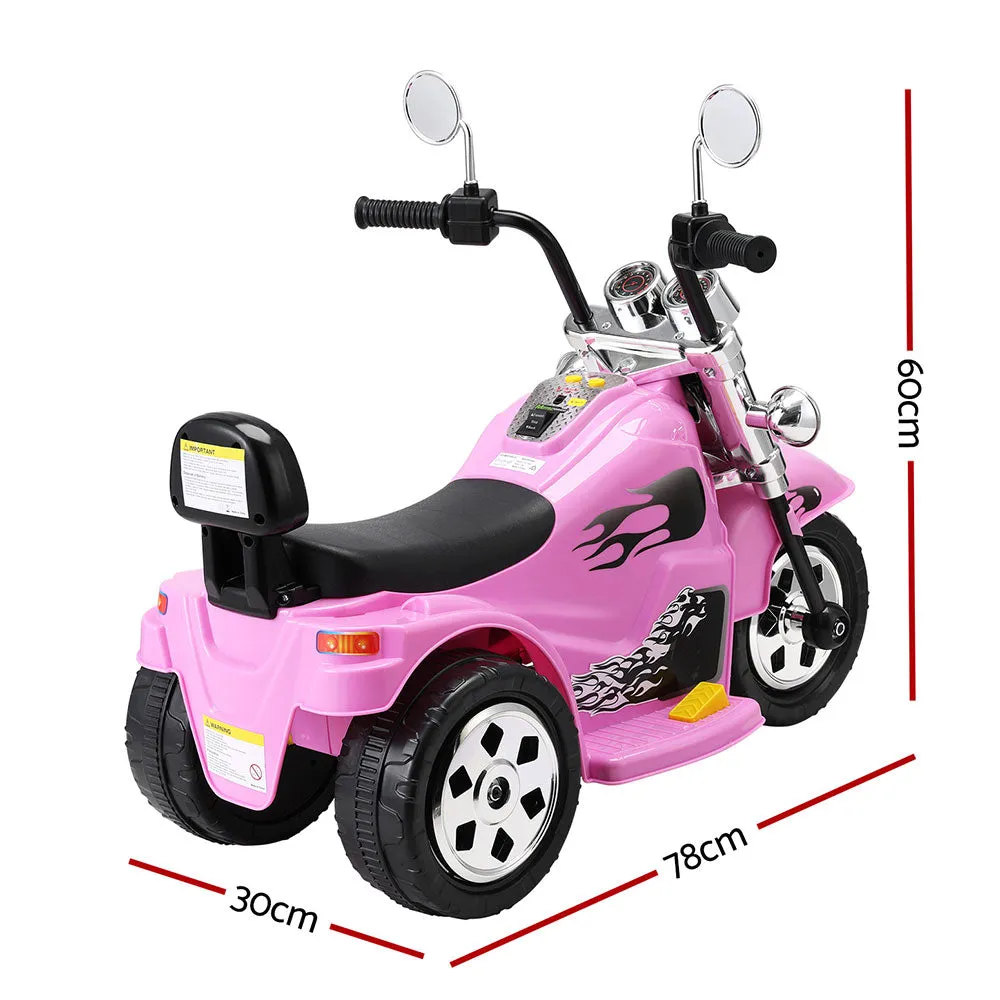 6V Pink Kids Ride On Motorcycle with Music, Lights - Rigo