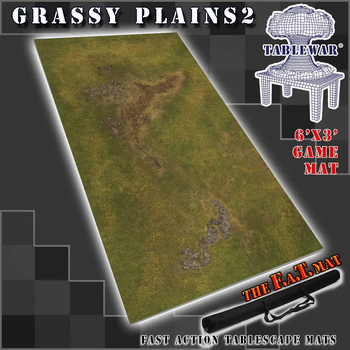 6x3 'Grassy Plains 2' F.A.T. Mat Gaming Mat