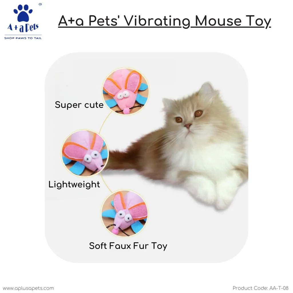 A a Pets' Vibrating Soft Running Mouse Pet Toy (Blue)