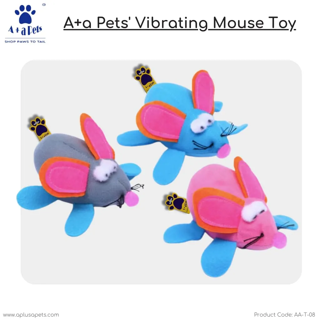 A a Pets' Vibrating Soft Running Mouse Pet Toy (Blue)