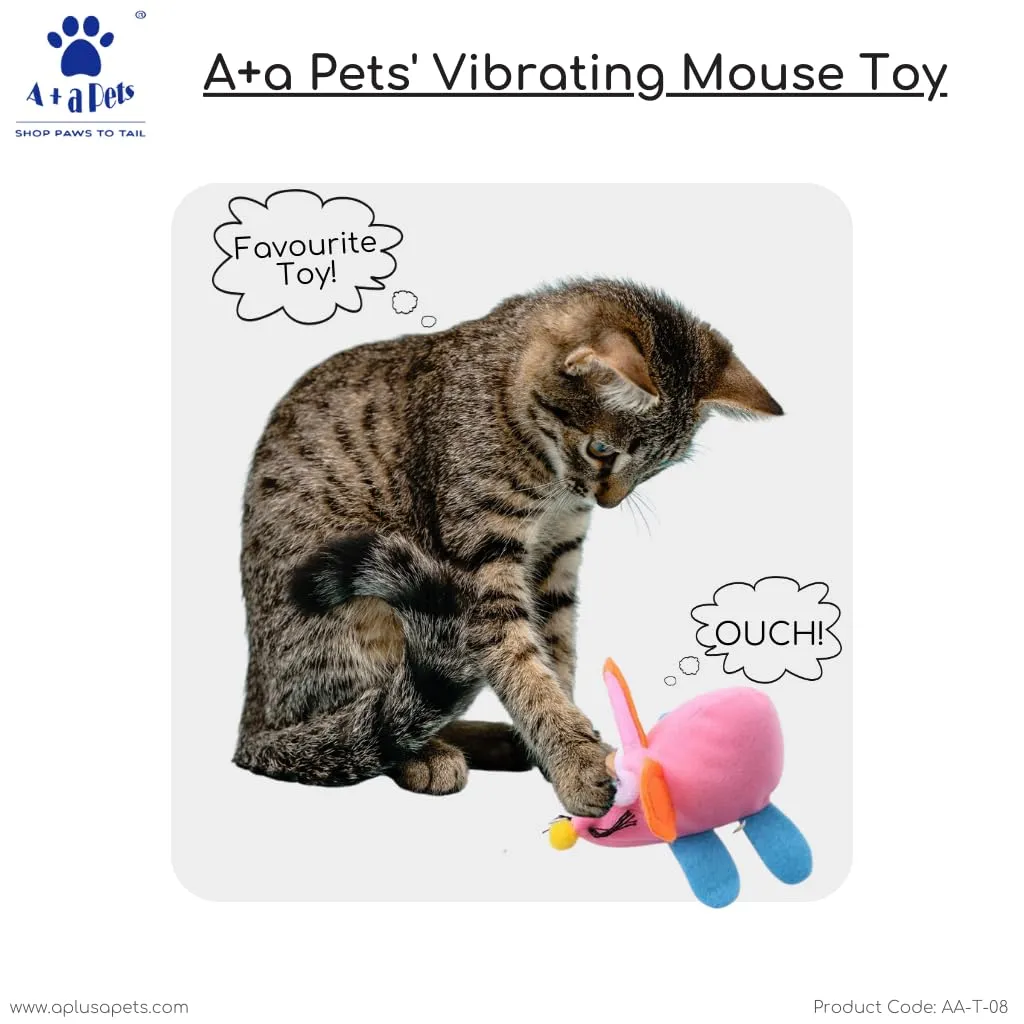 A a Pets' Vibrating Soft Running Mouse Pet Toy (Blue)