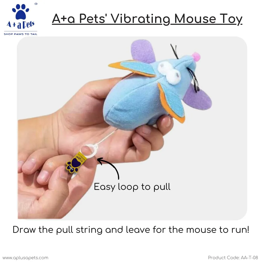 A a Pets' Vibrating Soft Running Mouse Pet Toy (Blue)