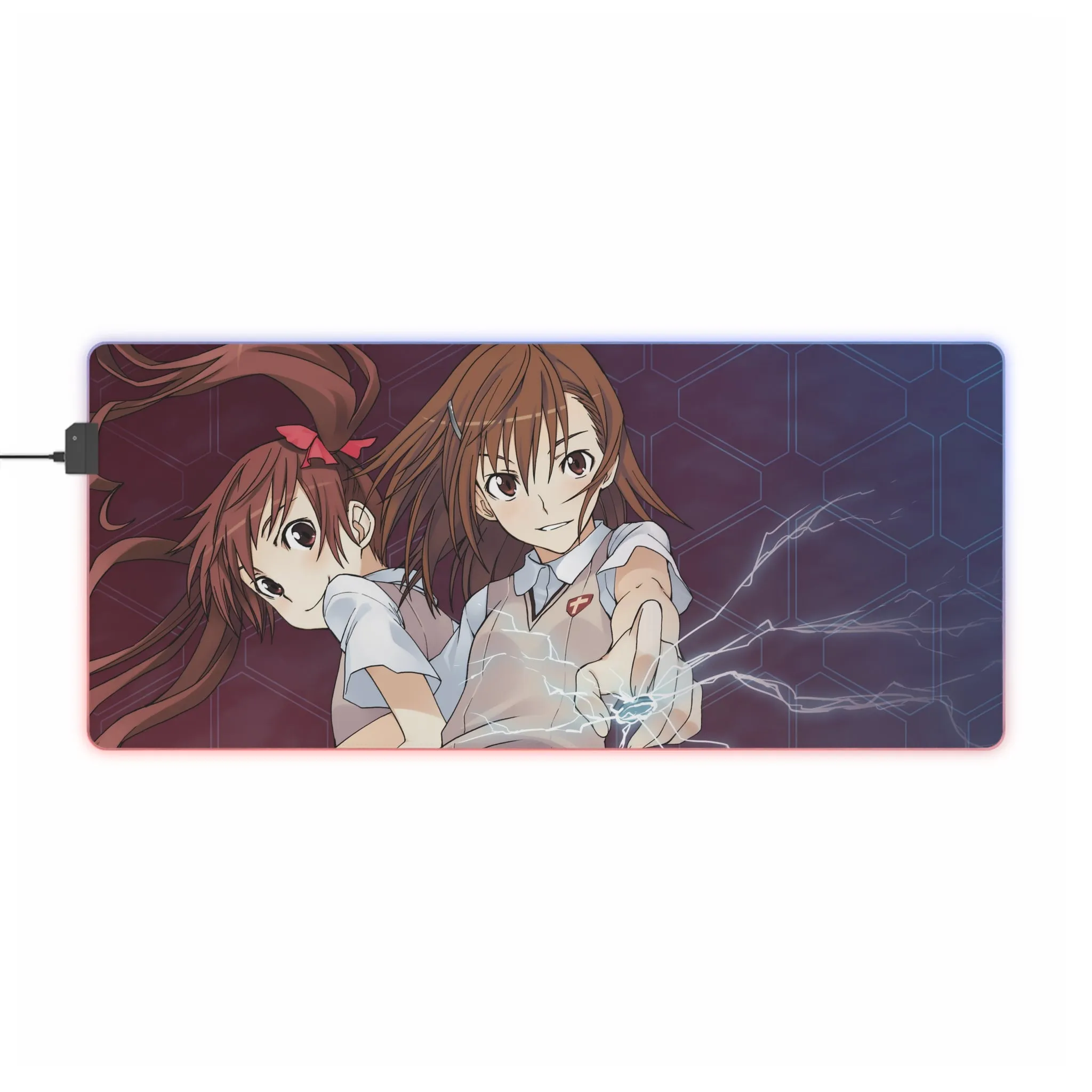 A Certain Scientific Railgun Mikoto Misaka, Kuroko Shirai RGB LED Mouse Pad (Desk Mat)