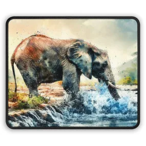 A thirsty elephant watercolour effect Gaming Mouse Pad