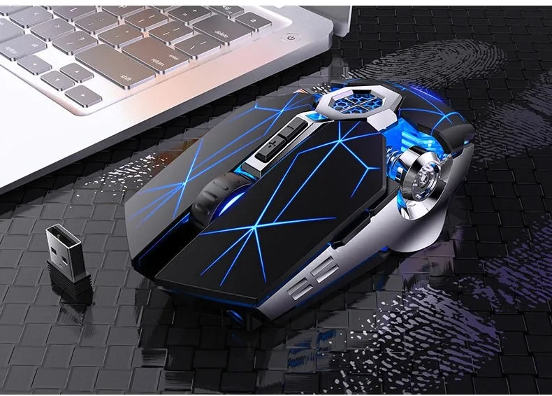 A7 Wireless LED Backlit Rechargeable Gaming Mouse 2.4GHZ RGB