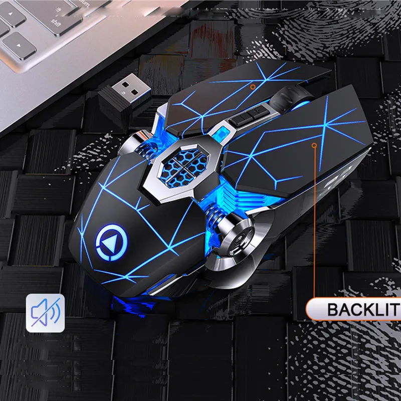 A7 Wireless LED Backlit Rechargeable Gaming Mouse 2.4GHZ RGB