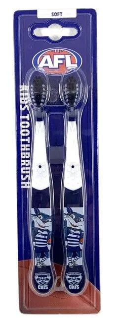 AFL Mascot Kids Toothbrush - Geelong Cats - Soft/Medium