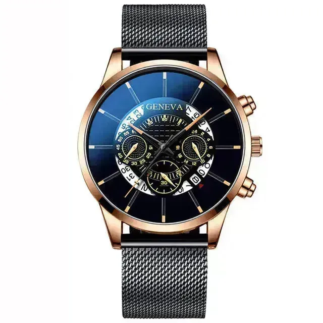 Alloy mesh calendar watch