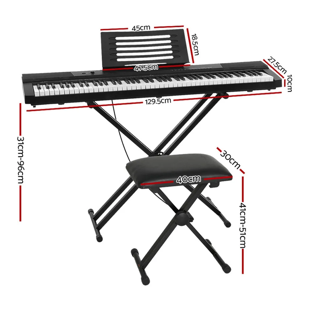 Alpha 88 Keys Electronic Piano Keyboard Digital Electric w/ Stand Stool Pedal