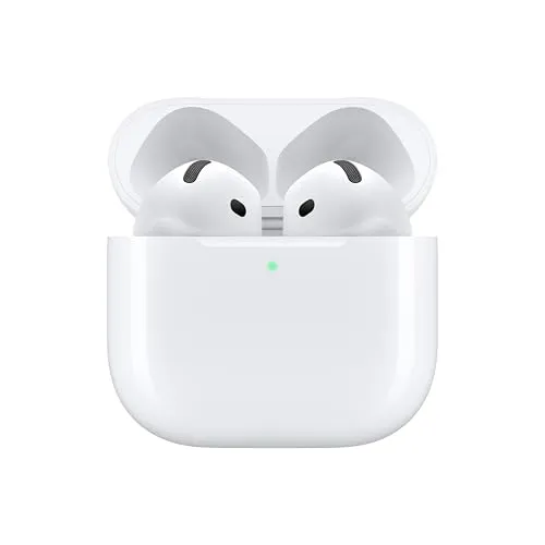 Apple AirPods 4 Wireless Earbuds, Bluetooth Headphones, with Active Noise Cancellation, Adaptive Audio, Transparency Mode, Personalized Spatial Audio, USB-C Charging Case, Wireless Charging, H2 Chip