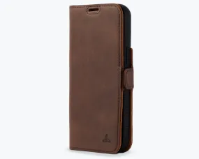 Apple iPhone 15 Pro Max - Vintage Leather Wallet (Side Clasp)