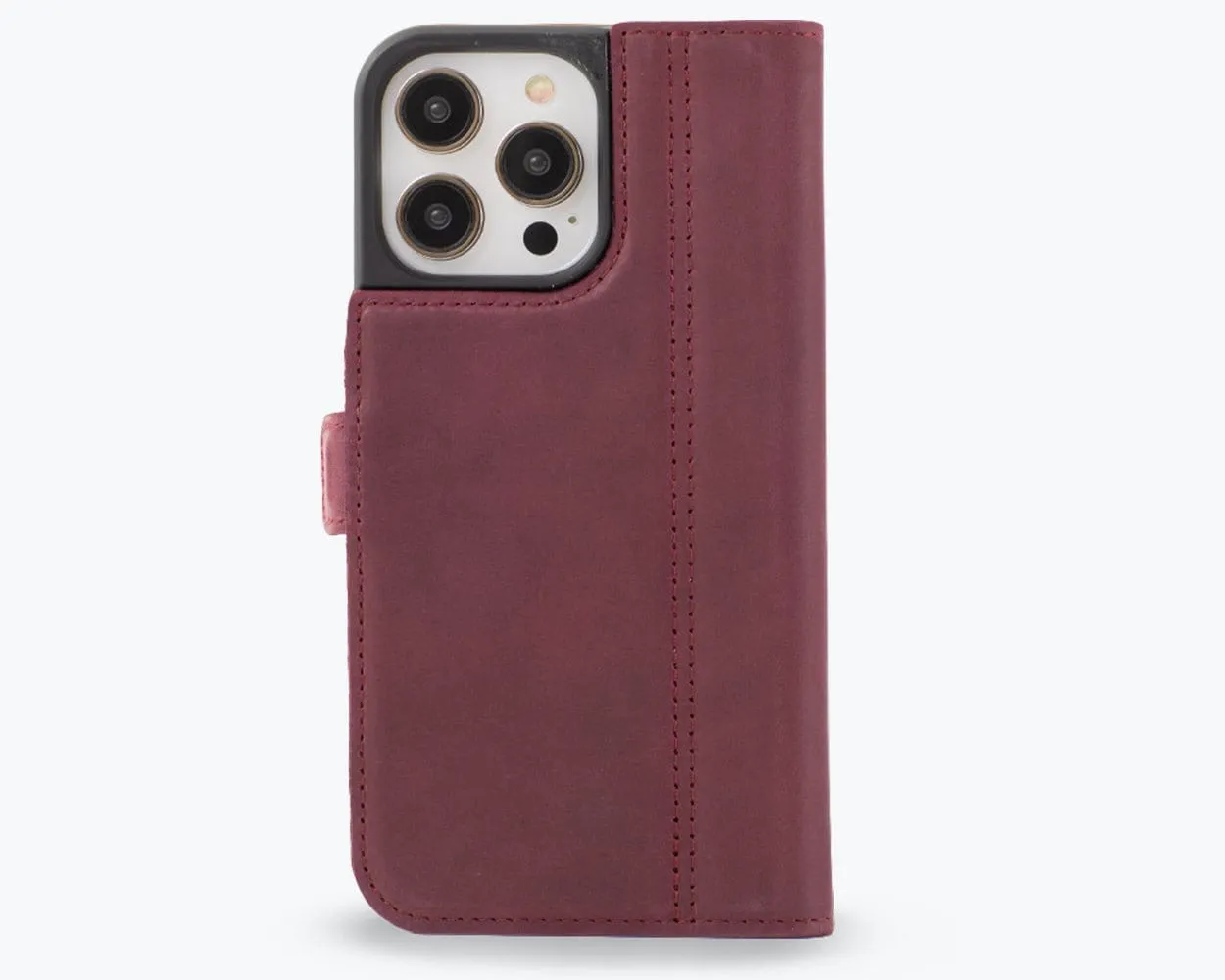 Apple iPhone 15 Pro Max - Vintage Leather Wallet (Side Clasp)