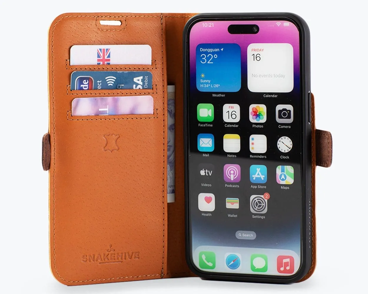 Apple iPhone 15 Pro Max - Vintage Leather Wallet (Side Clasp)