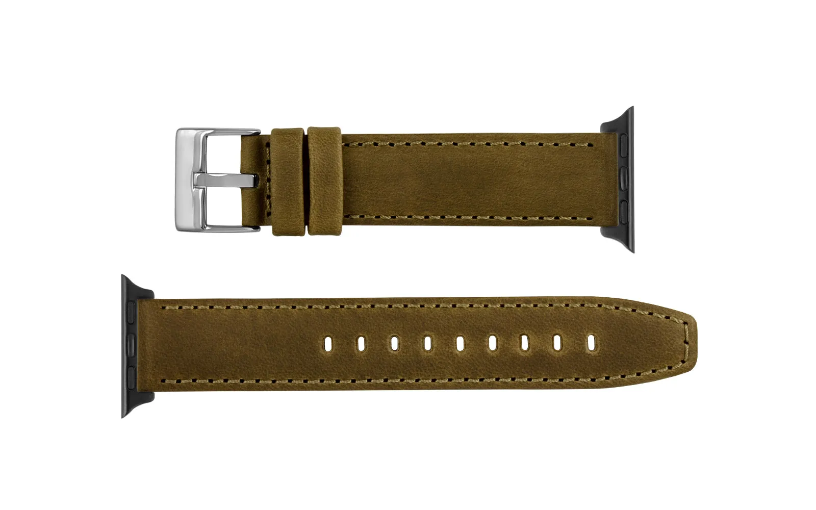 Apple Watch 38/40/41mm Strap - Olive Crazy Horse Saddle Leather