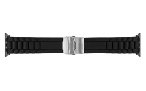 Apple Watch 42/44/45mm Strap - Black Oyster Style Link Silicone