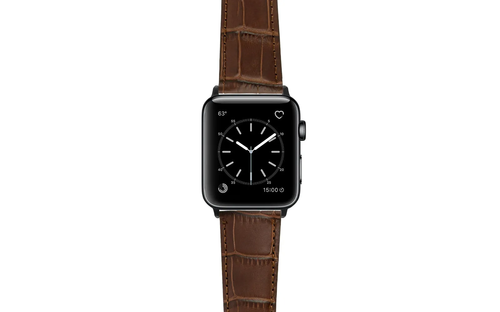 Apple Watch 42/44/45mm Strap - Men's Brown Alligator Grain Genuine Leather