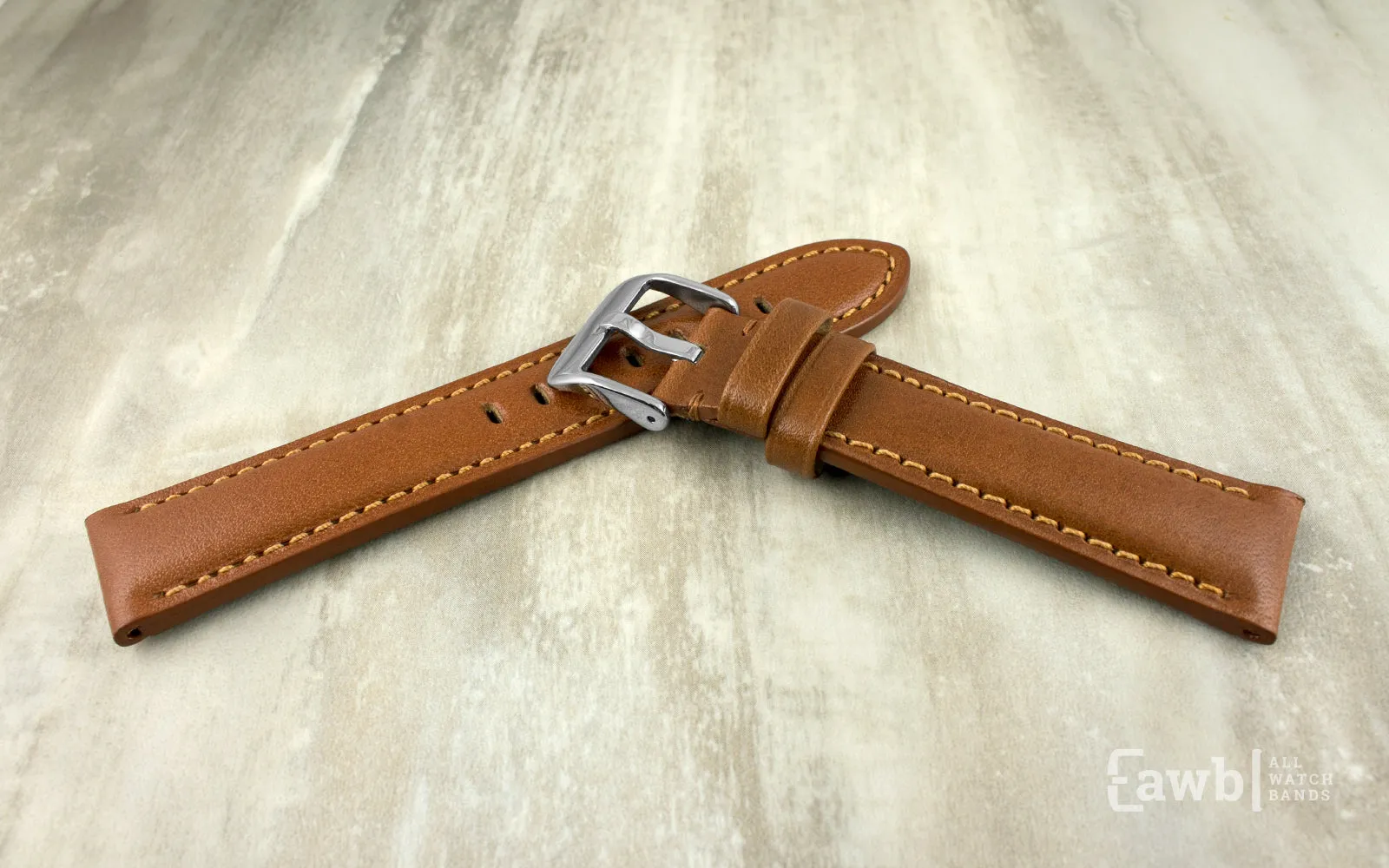 Apple Watch 42/44/45mm Strap - Tan Polished Leather