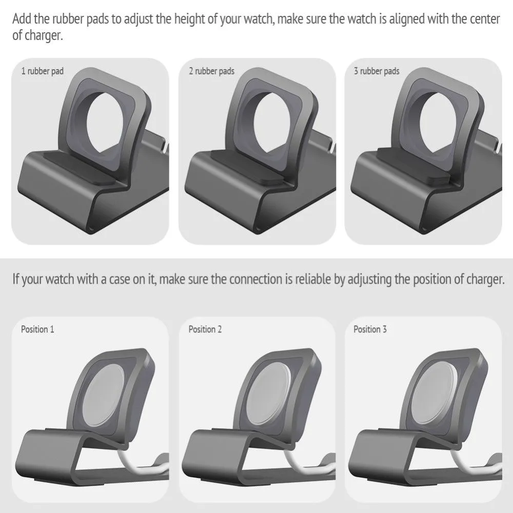 Apple Watch (45mm) T025 aluminum charging dock - Dark Grey