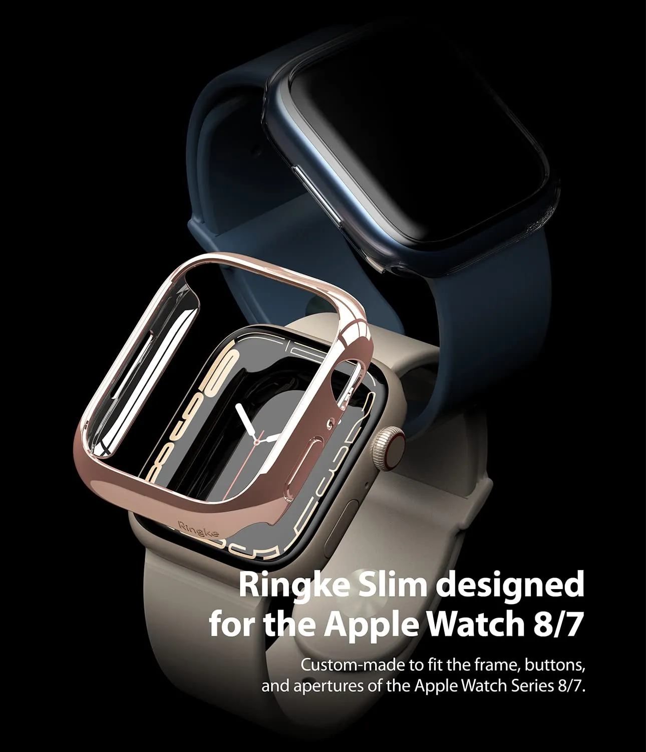 Apple Watch 7 45mm | Slim Case - Clear & Chrome Rose Gold (2 Pack)