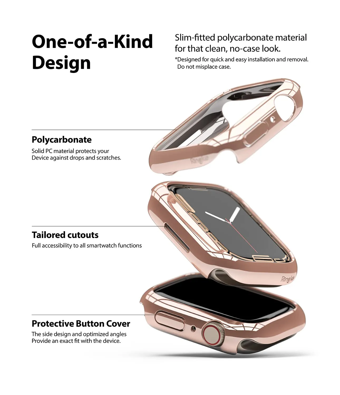 Apple Watch 7 45mm | Slim Case - Clear & Chrome Rose Gold (2 Pack)