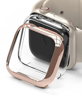 Apple Watch 7 45mm | Slim Case - Clear & Chrome Rose Gold (2 Pack)